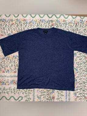 Halogen Women’s Navy Blue Short Sleeve Pocket Knit Top Size S